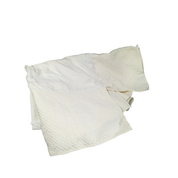 WEST POINT STEVENS! SET! SUPERB CREAM MINI WAFFLED DUVET COVER & BEDSKIRT! FL/QN - Picture 13 of 16